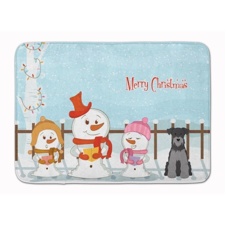 Carolines Treasures Christmas Miniature Schanuzer Black Machine Washable Memory Foam Mat BB2383RUG